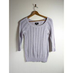 Y2K American Eagle Sweater Women's Small 3/4 Sleeve‎ Cable Knit Fisherman Bella